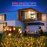 Brizled Solar Garden Lights, 4 Pack 8 LED Solar Firefly Lights Warm White, 2 Modes Solar Swaying Lights, Solar Firefly Lights Outdoor Waterproof Solar Decorative Lights for Pathway Garden Yard Fence