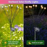 Brizled Solar Garden Lights, 4 Pack 8 LED Solar Firefly Lights Warm White, 2 Modes Solar Swaying Lights, Solar Firefly Lights Outdoor Waterproof Solar Decorative Lights for Pathway Garden Yard Fence