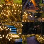 Brizled Solar Garden Lights, 4 Pack 8 LED Solar Firefly Lights Warm White, 2 Modes Solar Swaying Lights, Solar Firefly Lights Outdoor Waterproof Solar Decorative Lights for Pathway Garden Yard Fence
