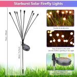 Brizled Solar Garden Lights, 4 Pack 8 LED Solar Firefly Lights Warm White, 2 Modes Solar Swaying Lights, Solar Firefly Lights Outdoor Waterproof Solar Decorative Lights for Pathway Garden Yard Fence