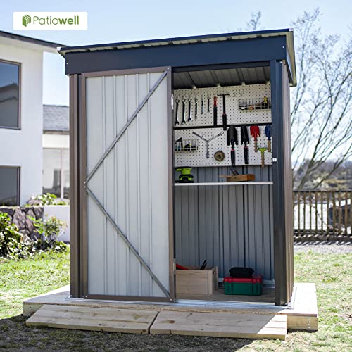 Metal Tool Shed with Lockable Door for Patio Garden