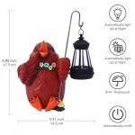 Tiejiajiang Cardinal Garden Statue with Solar Lantern - Unique Yard Art Ornament Ideal Gardening Gift for Women/Mom, Garden Statues Outdoor Clearance （6.9"）