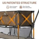 TIMBER RIDGE 400L Large Capacity Folding Double Decker Wagon, 54" Extra Long Extender Wagon Cart, 450lbs Heavy Duty Collapsible Wagon, All-Terrain Big Wheels for Camping, Sports, Shopping, Brown