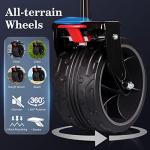 Sekey 220L Collapsible Foldable Wagon with 330lbs Weight Capacity, Heavy Duty Folding Utility Garden Cart with Big All-Terrain Beach Wheels & Drink Holders. Black