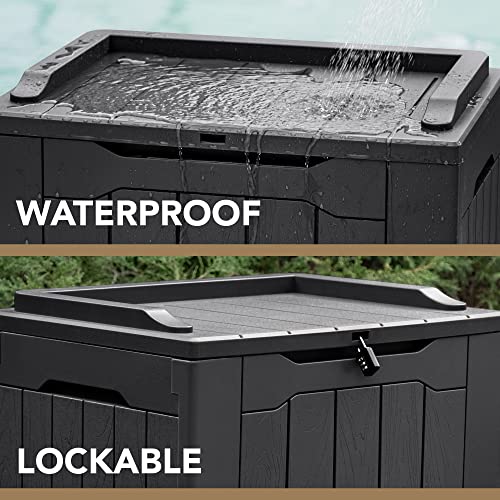 Devoko Waterproof Patio Deck Box - 30 Gallon Black