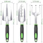Garden Tools Set, 3 Pack Heavy Duty Gardening Tools Set Include Garden Shovel, Transplant Trowel and Hand Rake with Ergonomic Non-Slip Handle, Aluminum Alloy Lawn and Garden Hand Tools for Planting