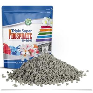 Triple Super Phosphate 0-46-0 Fertilizer Made in USA - Bloom Booster - TSP Pure Phosphorus Plant Food for Indoor/Outdoor Plants & Flower Gardens - Fruit, Vegetables, Holistic Herbs, Trees & More!