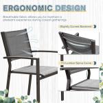 Set of 6 Stackable Patio Dining Chairs in Grey