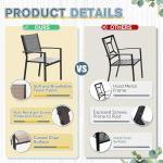 Set of 6 Stackable Patio Dining Chairs in Grey