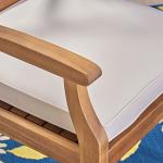 Christopher Knight Teak Dining Chair Set, Cream Cushion