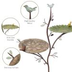 Cast Iron Bird Bath and Feeder with Cast Iron Pedestal, Metal Birdbath Bowl & Bird Feeder Plate for Outdoors, Antique Bird Feeder Stand, Decorative Bird Bath for Garden Yard Patio