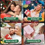 Voveexy Angel Garden Figurine Outdoor Statue, Solar Garden Sculpture with 7 LEDs Welcome Sign Resin Praying Angel Art Decor for Patio Lawn Yard Porch Decoration, Housewarming Gift