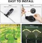 OZS 4Pack Total 32 LED Solar Garden Lights - Solar Lights Outdoor, Solar Firefly Lights, Solar Swaying Light, Sway by Wind, Solar Lights Waterproof for Garden Pathway Decoration(Warm White)