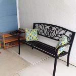Outdoor Metal Garden Bench for Patio Entryway Work