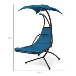 Hanging Chaise Lounge Swing Chair with Canopy - Blue