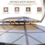 EROMMY 10' x 13' Outdoor Aluminum Gazebo Pavilion