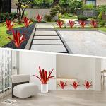 Enlarge thickened Wind Resistant Metal Agave Garden Art Metal Plant Country Garden Sculpture Statue Outdoor decoration Agave Metal Plant Courtyard Garden Lawn Ornament Gift (12 Leaves red 1 pcs)