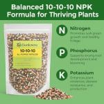 Premium 10-10-10 All-Purpose Soil Fertilizer by Gardenera - Ideal for Flowers, Plants, Vegetables, Fruit Trees and Lawns - 1 Quart