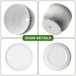 Ceramic Pots for Plants, 5.5+6.7 Pots for Indoor Plants with Drainage and Separable Saucer, Indoor Plant Pots, Gray White Ceramic Planter, Flower Pots Set of 2 （Gray + White, Plants NOT Included）