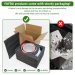 Ceramic Pots for Plants, 5.5+6.7 Pots for Indoor Plants with Drainage and Separable Saucer, Indoor Plant Pots, Gray White Ceramic Planter, Flower Pots Set of 2 （Gray + White, Plants NOT Included）