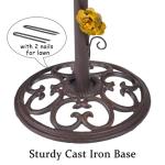 CaliDecor Metal Bird Bath for Outside, 2-in-1 Birdbath and Bird Feeder with Cast Iron Pedestal, Retro Vine Shaped Standing Bird Bath and Feeder Combo for Outdoors Garden Patio Porch