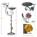 CaliDecor Metal Bird Bath for Outside, 2-in-1 Birdbath and Bird Feeder with Cast Iron Pedestal, Retro Vine Shaped Standing Bird Bath and Feeder Combo for Outdoors Garden Patio Porch