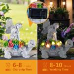 OWANVION Solar Garden Statue Outdoor Decor, Fairy Sitting on Turtle Statue with Succulent and Solar LED Light, Lawn Tortoise Ornament for Yard Patio Balcony, Housewarming Gift for Mom Grandma