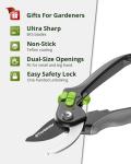 STAYGROW 8.5" Bypass Pruning Shears, All Steel Aluminum Alloy Construction Garden Shears, Ultra Sharp SK5 Carbon Steels Blades with Non-Stick Teflon Coating, Adjustable Opening Cuts Up to 3/4" (20mm）