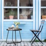 danpinera Small Round Steel Outdoor Side Table Black