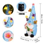 Garden Gnomes Outdoor Decor Solar Statues Light, Funny Garden Sculptures & Statues with Butterfly Lights, Outside Yard Art Gnome Holding Lotus Ornaments for Garden Patio Lawn Porch, Gardening Gifts