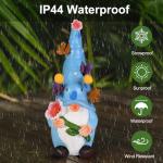 Garden Gnomes Outdoor Decor Solar Statues Light, Funny Garden Sculptures & Statues with Butterfly Lights, Outside Yard Art Gnome Holding Lotus Ornaments for Garden Patio Lawn Porch, Gardening Gifts