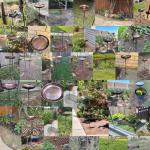 OUISJYER Metal Bird Baths for Outdoors, Birdbath & Birdfeeder with Metal Stake Garden Yard Lawn Decor 10inches