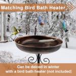 OUISJYER Metal Bird Baths for Outdoors, Birdbath & Birdfeeder with Metal Stake Garden Yard Lawn Decor 10inches