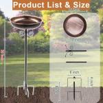 OUISJYER Metal Bird Baths for Outdoors, Birdbath & Birdfeeder with Metal Stake Garden Yard Lawn Decor 10inches