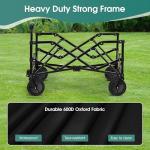 Homgava Collapsible Folding Wagon Cart,Heavy Duty Garden Cart with All Terrain Wheels,Portable Large Capacity Utility Wagon Cart for Camping Fishing Sports Shopping, Black
