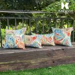 Paisley Print Outdoor Lumbar Pillows Set of 2