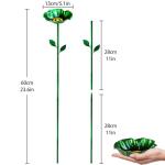 FLYVOLE Metal Bird Baths for Outdoors, Garden Bird Bath & Bird Feeders with Metal Stake, Hummingbird Feeder for Outdoor Garden Yard Lawn Decor (5PCS)