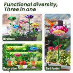 FLYVOLE Metal Bird Baths for Outdoors, Garden Bird Bath & Bird Feeders with Metal Stake, Hummingbird Feeder for Outdoor Garden Yard Lawn Decor (5PCS)