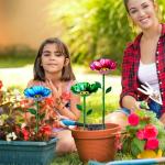 FLYVOLE Metal Bird Baths for Outdoors, Garden Bird Bath & Bird Feeders with Metal Stake, Hummingbird Feeder for Outdoor Garden Yard Lawn Decor (5PCS)