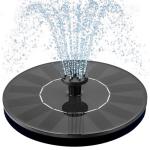 Mademax 1W Solar Bird Bath Fountain Pump, Solar Fountain with 6 Nozzle, Free Standing Floating Solar Powered Water Fountain Pump for Bird Bath, Garden, Pond, Pool, Outdoor