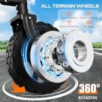 Navatiee Collapsible Folding Wagon, Wagon Cart Heavy Duty Foldable with Two Drink Holders, Utility Grocery Wagon for Camping Shopping Sports, S2, Black