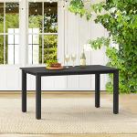 6-Person Weather-Resistant Outdoor Dining Table: Black