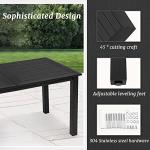 6-Person Weather-Resistant Outdoor Dining Table: Black