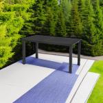 6-Person Weather-Resistant Outdoor Dining Table: Black