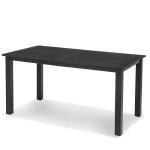 6-Person Weather-Resistant Outdoor Dining Table: Black