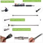 Hourleey 9 Pack Pressure Washer Extension Wand Upgrade Power Washer Lance with 6 Nozzle Tips, 30°,90°,120° Curved Rod, 1/4" Quick Connect, 4000 PSI