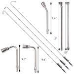 Hourleey 9 Pack Pressure Washer Extension Wand Upgrade Power Washer Lance with 6 Nozzle Tips, 30°,90°,120° Curved Rod, 1/4" Quick Connect, 4000 PSI