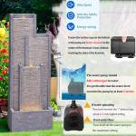 SERBILHOME Water Fountain Outdoor Water Fountain - Indoor Waterfall Fountain Floor Standing Outdoor Fountains with Led Lights and Pump 39.3” H Contemporary Curves Garden Fountain for Garden, Patio