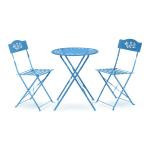 Alpine Corporation Blue Bistro Set, Table 24x24, Chair 17x18x33