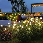 Solar Garden Lights - 4 Pack 48 LED Solar Firefly Lights with 2 Lighting Mode, Sway by Wind, Waterproof Solar Christams Outdoor Lights Decoration, Solar Lights for Outside Yard Walkway, Warm White